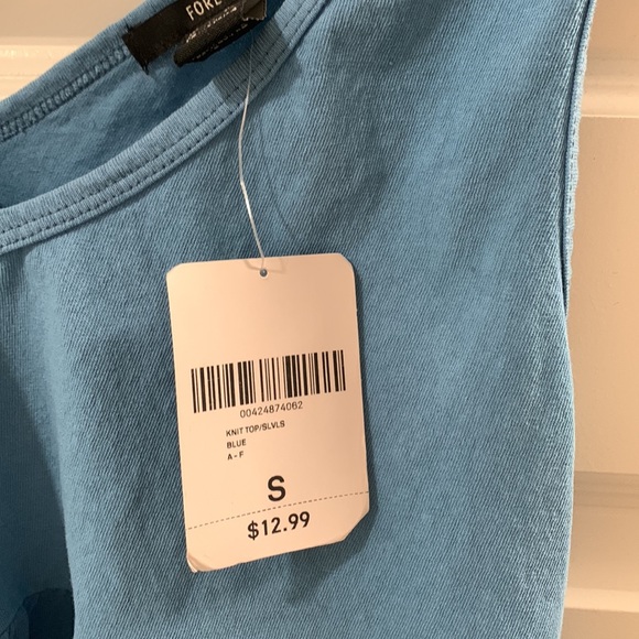 Small Blue Women’s Cropped Tank Top - Picture 2 of 3